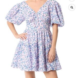 Jessica Simpson Pink and Blue Floral Midi Dress